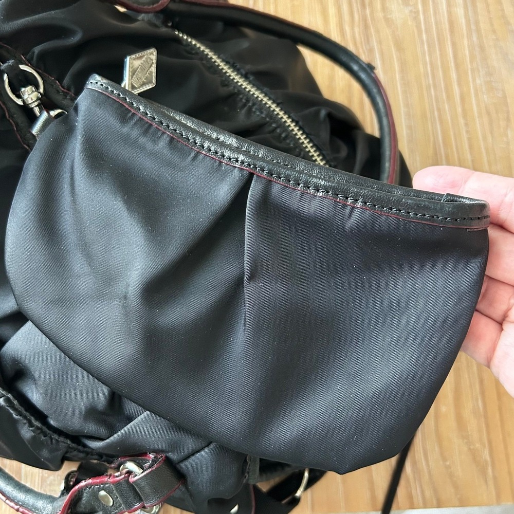 MZ Wallace Bianca Tote Bag Nylon Black Bedford Moto Satchel Crossbody with Pouch - Picture 8 of 16